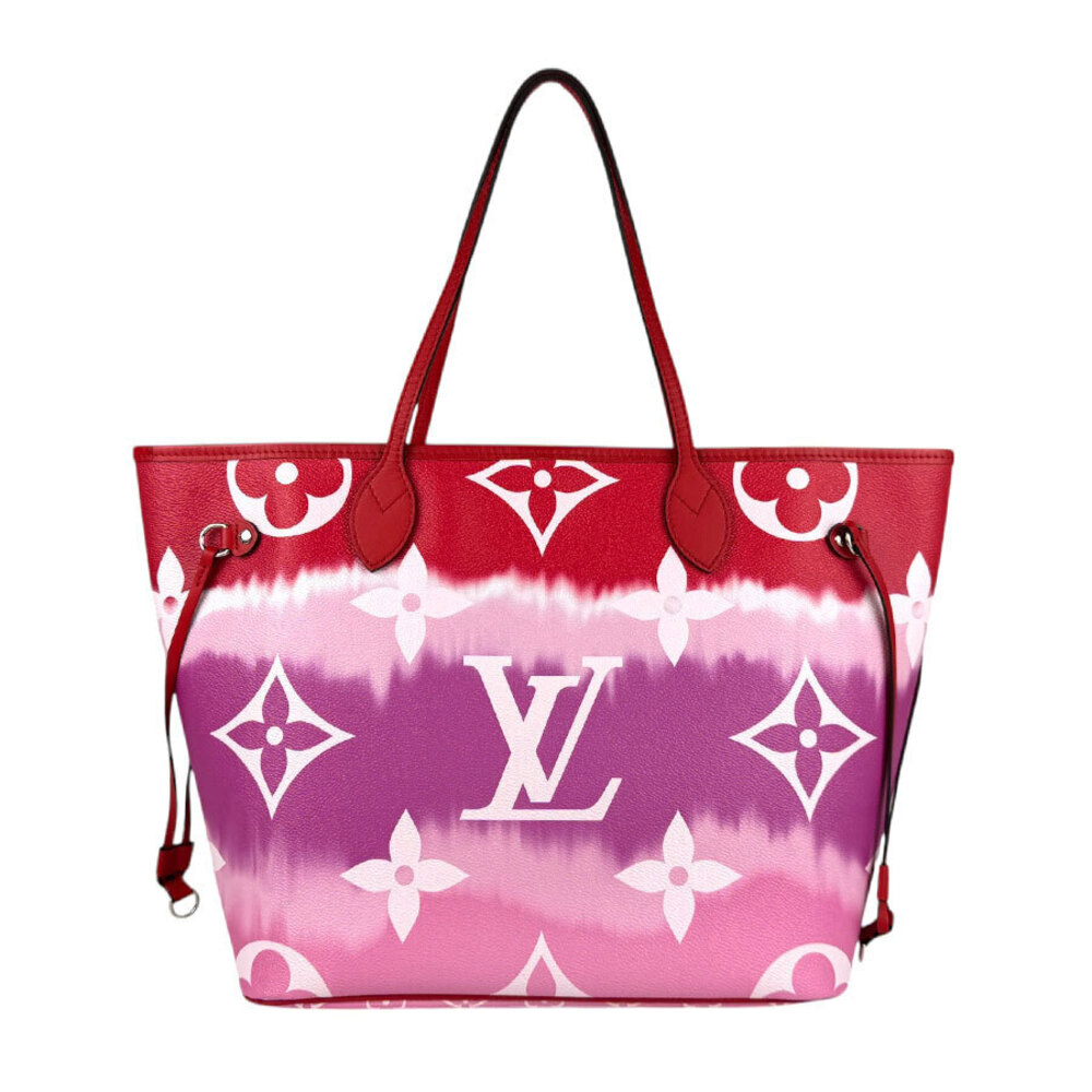 Louis Vuitton Neverfull Tote Bag Canvas Red Pink